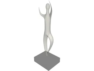 Abstract Dancing Statue 3D Model