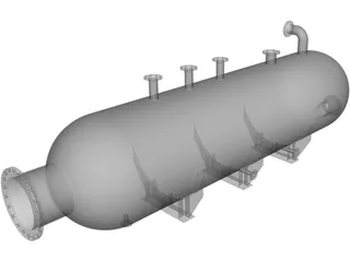 Cylindrical gas pressure vessel 3D Model