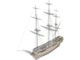 Glorieux French Ship 3D Model
