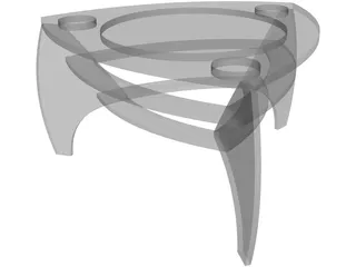 Table with glass 3D Model