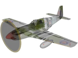 North American Mustang III 3D Model