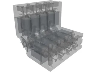 Engine V8 3D Model