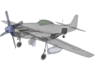 North American Mustang MP51D 3D Model