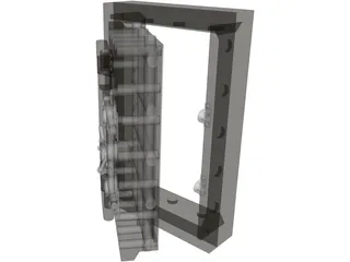 Steel Bank Vault Door 3D Model