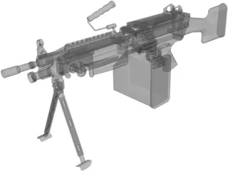 M249 Machine Gun 3D Model