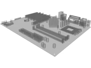 PC Motherboard - Asus a7n8x deluxe 3D Model