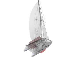 Moorings 4600 Catamaran Sailboat 3D Model