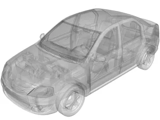 Renault (Dacia) Logan (2008) 3D Model