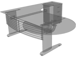 Desk with Extention 3D Model