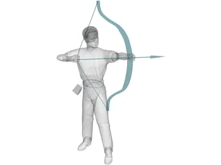 Man with Bow and Arrow 3D Model