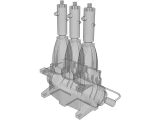 Nitrogen Triplex Pump 3D Model