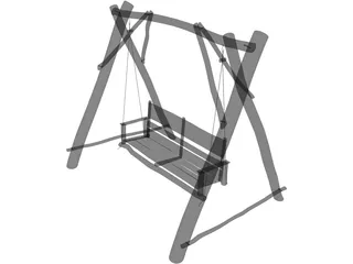 Swing Wooden Chair 3D Model