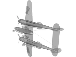 Lockheed P-38 J/L Lightning 3D Model