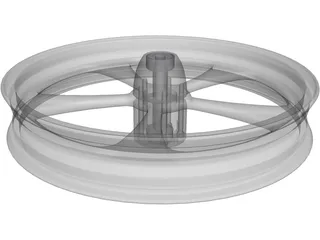 Harley Front Wheel 5 spoke 3D Model