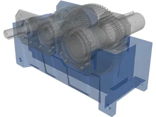 Speed Reducer Explode 3D Model