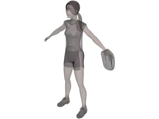 Baseball Girl 3D Model