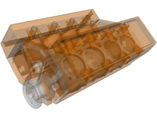 V8 Engine 3D Model