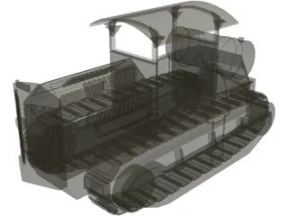 Soviet Tractor Kommunar 3D Model