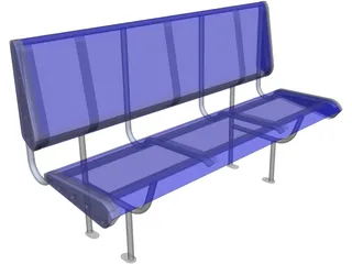 Polycarbonate Train Seat 3D Model