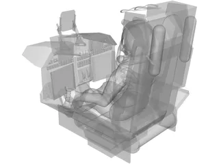 Fighter Cockpit with Seat 3D Model