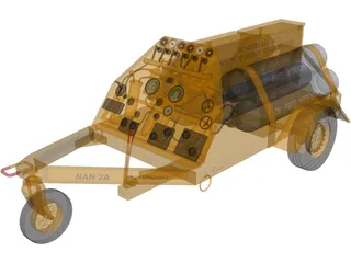 Nitrogen airport cart trailer 3D Model