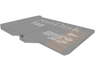 Micro SD Card 3D Model