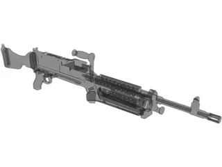 M240 Machine Gun 3D Model
