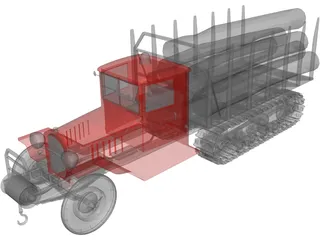 Truck Wood Chenille 3D Model