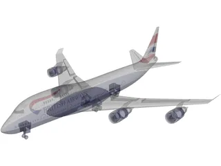 Boeing 747 British Airways 3D Model