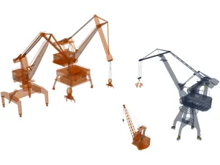 Port Handling Cranes 3D Model