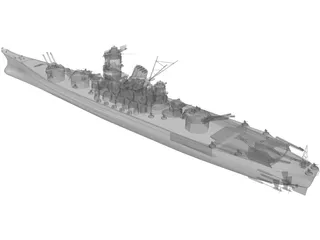 Yamato Battleship 3D Model