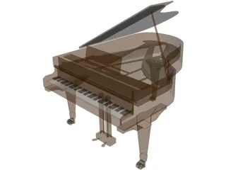 White grand piano 3d model 3ds max files free download - modeling