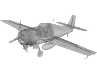 Grumman F4F-4 Wildcat 3D Model