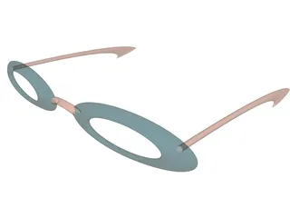 50s Style Glasses 3D Model