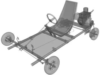 Tecumseh 4 Stroke Go Cart 3D Model