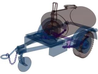 Trailer Water Tank 250 Gal 3D Model