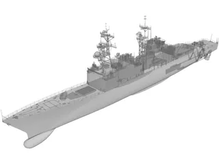 DD-963 Spruance Class Destroyer 3D Model