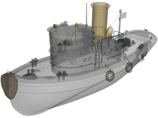Coast Guard Tug 3D Model