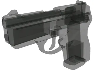 Berretta 9mm Pistol 3D Model