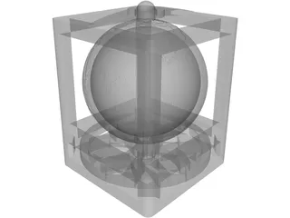 Globe in Cube Frame 3D Model