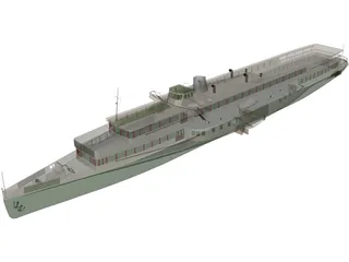 Rheundampfer Goethe Steam Ship 3D Model
