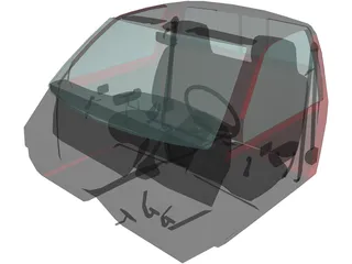 Interior Toyota Pickup (1990) 3D Model