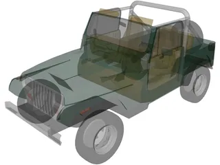 Jeep Wrangler (1989) 3D Model