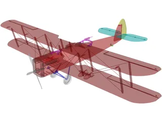 Biplane Curtiss Jenny 3D Model