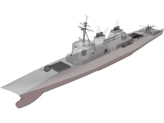 DDG-51 Arleigh Burke Class Destroyer 3D Model