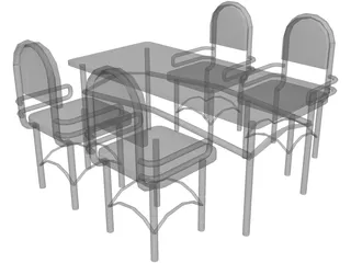 Table and Chairs 3D Model