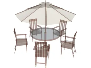 Table Set Patio 3D Model