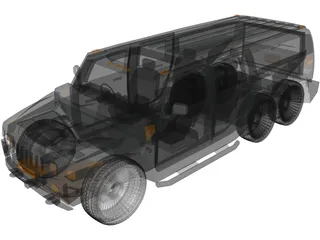 Hummer H2 Limo 3D Model