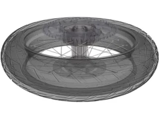 KTM Moto Backwheel LC4 Supermotard 3D Model