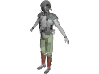 Soldier US Marine 3D Model